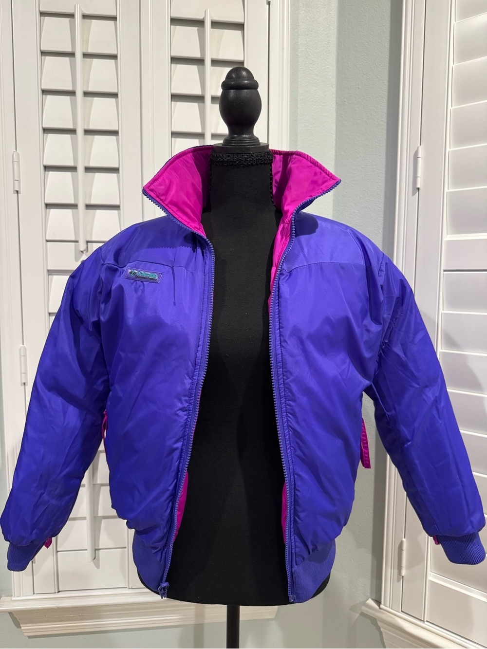 Vintage Columbia Women’s S Purple/Pink Reversible Down-filled Ski Jacket